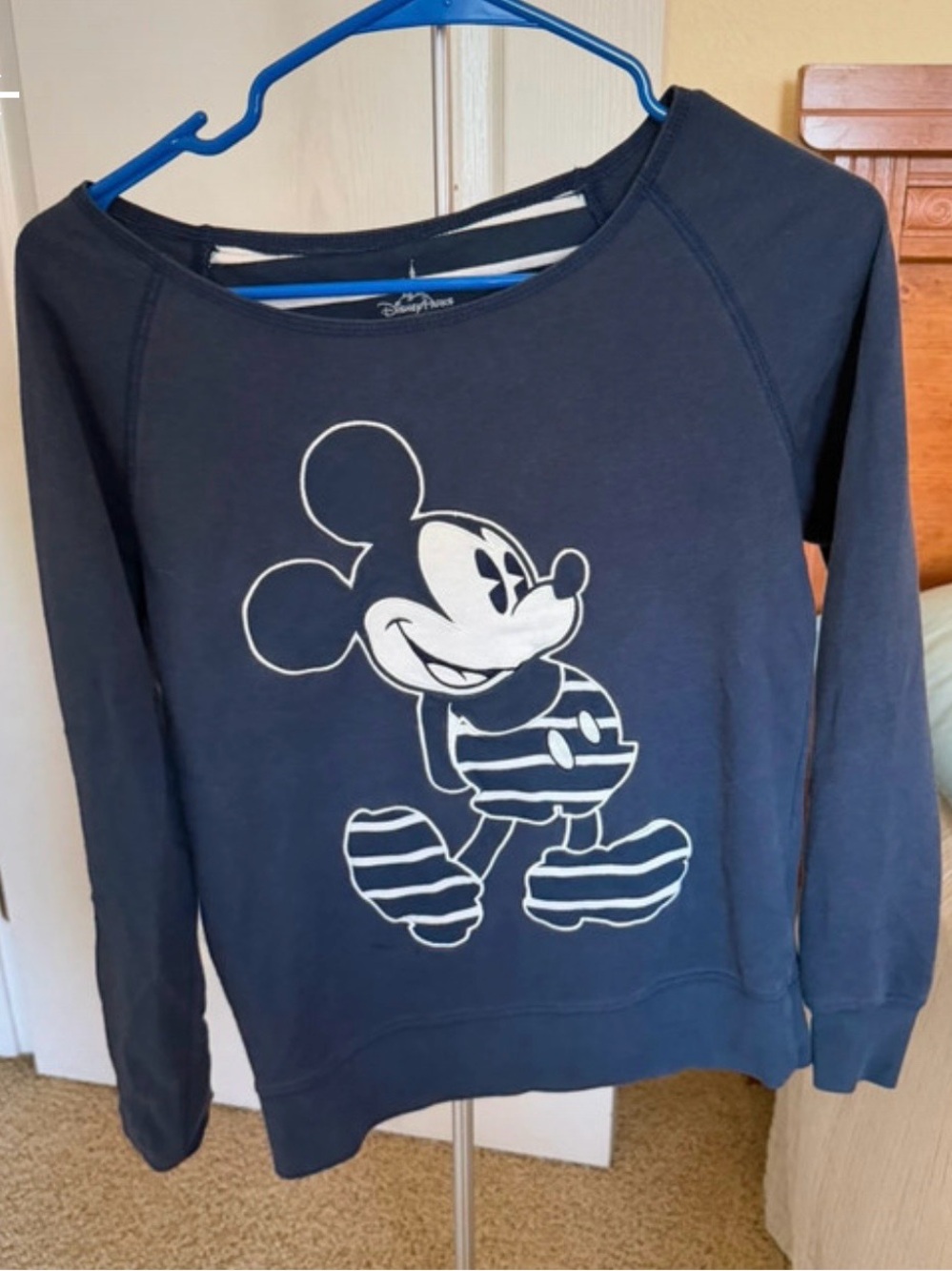 Disney Navy Scoop Neck Mickey Mouse Sweatshirt